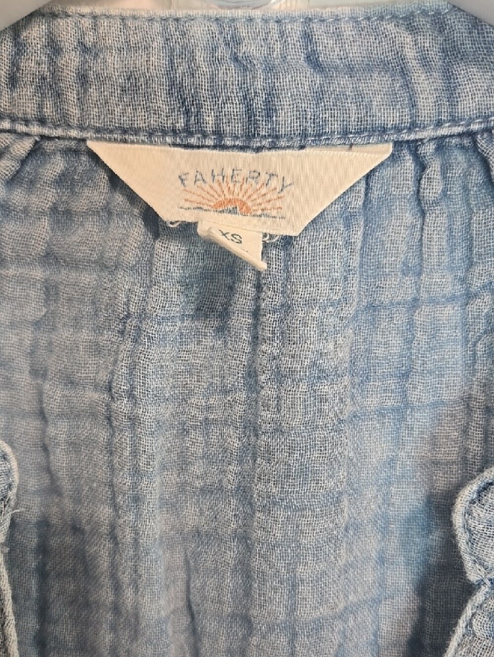 Faherty Kasey Organic Cotton Tiered Dress Size XS - Picture 3 of 14